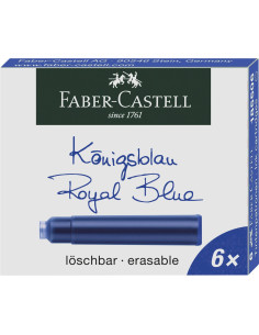 FC185506,Cartuse cerneala mici albastre 6 buc/cutie faber-castell
