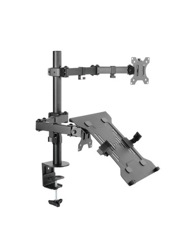 BP0137,Suport de birou LOGILINK, pt 1 TV/monitor + 1 notebook, diag. max 32 inch + max 15.6 inch, orizont