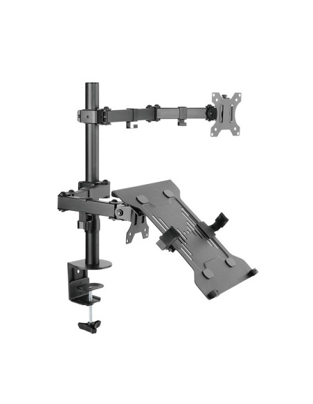 BP0137,Suport de birou LOGILINK, pt 1 TV/monitor + 1 notebook, diag. max 32 inch + max 15.6 inch, orizont