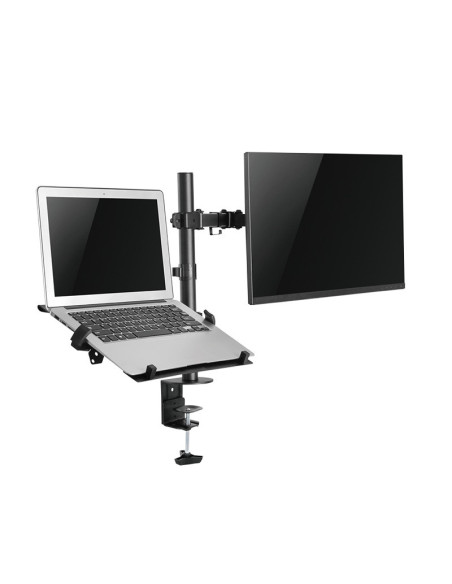 BP0137,Suport de birou LOGILINK, pt 1 TV/monitor + 1 notebook, diag. max 32 inch + max 15.6 inch, orizont