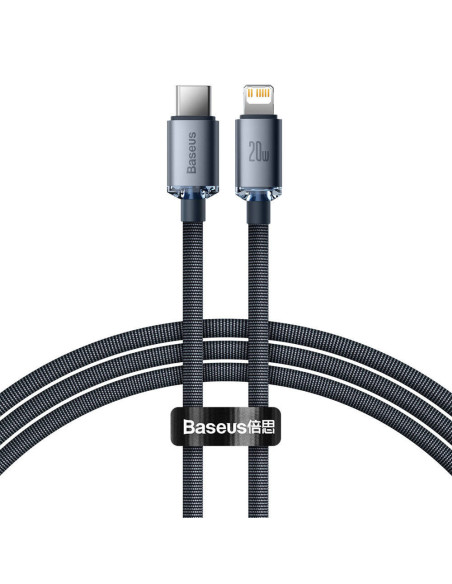 CAJY000201,CABLU alimentare si date Baseus Crystal Shine, Fast Charging Data Cable pt. smartphone, USB Type-C la Lightning Iphon