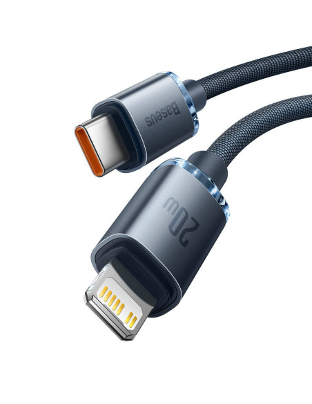 CAJY000201,CABLU alimentare si date Baseus Crystal Shine, Fast Charging Data Cable pt. smartphone, USB Type-C la Lightning Iphon