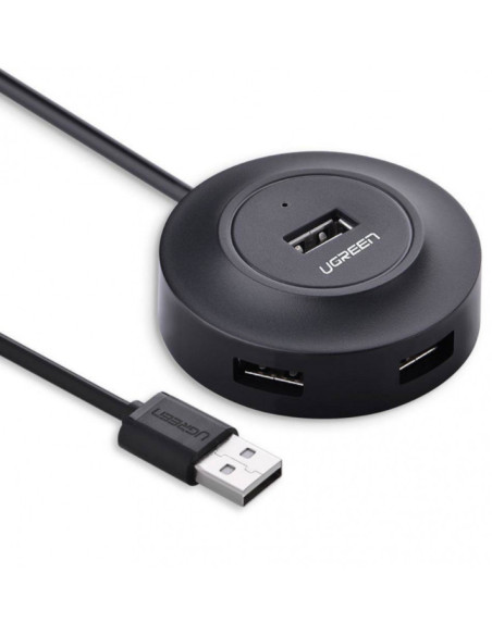 RY-20277,HUB extern Ugreen, "CR106" porturi USB: USB 2.0 x 4, conectare prin USB 2.0, lungime 1 m, negru, "20277"- 6957303822775