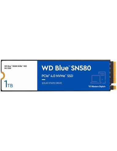 WDS100T3B0E,SSD WD Blue SN580 1TB M.2 2280 PCIe Gen4 x4 NVMe TLC, Read/Write: 4150/4150 MBps, IOPS 600K/750K, TBW: 600 "WDS100T3