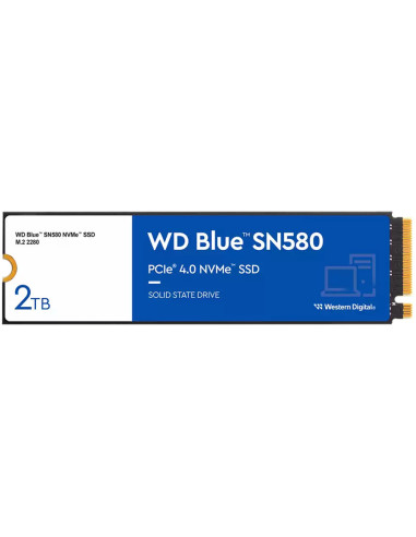 WDS200T3B0E,SSD WD Blue SN580 2TB M.2 2280 PCIe Gen4 x4 NVMe TLC, Read/Write: 4150/4150 MBps, IOPS 600K/750K, TBW: 900 "WDS200T3