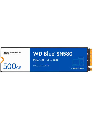 WDS500G3B0E,SSD WD Blue SN580 500GB M.2 2280 PCIe Gen4 x4 NVMe TLC, Read/Write: 4000/3600 MBps, IOPS 450K/750K, TBW: 300 "WDS500