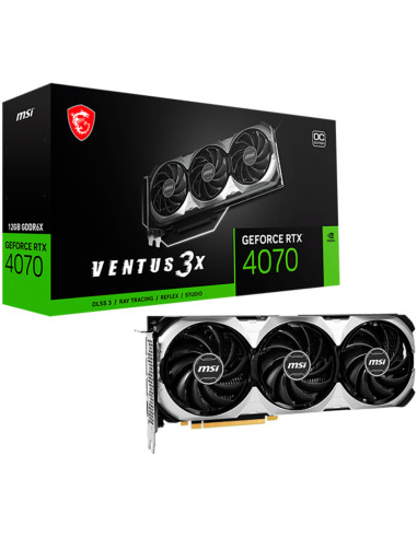 RTX 4070 VENTUS 3X E 12G OC,MSI Video Card NVidia RTX 4070 VENTUS 3X E 12G OC (12GB GDDR6X/192bit, PCI-E Gen4, 3x DP, 1x HDMI, A