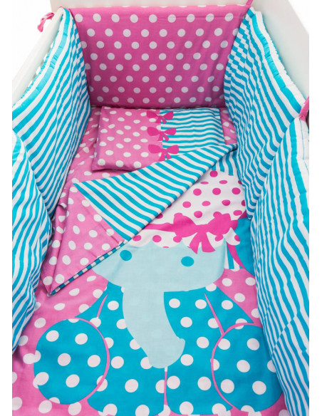 Lenjerie pat imprimeu Elefanti (5pcs),UBS5-ELP