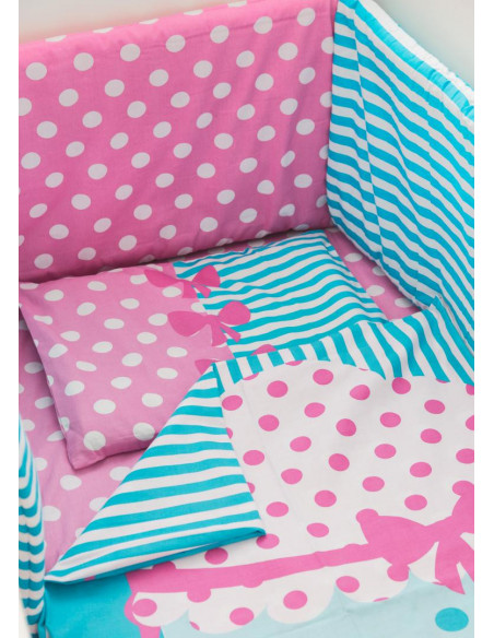 Lenjerie pat imprimeu Elefanti (5pcs),UBS5-ELP