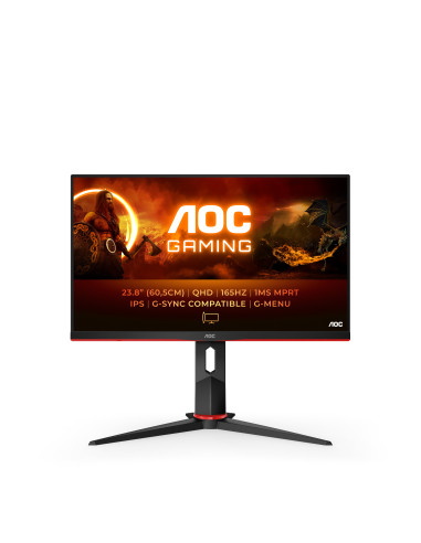 Q24G2A/BK,Monitor AOC G2 Q24G2A/BK, 60,5 cm (23.8"), 2560 x 1440 Pixel, 4 ms, Negru, Rosu