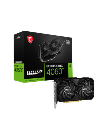 RTX_4060_TI_VENTUS_2X_BLACK_16G_OC,MSI Video Card Nvidia GeForce RTX 4060 Ti VENTUS 2X BLACK 16G OC (16GB GDDR6/128bit, PCI Expr