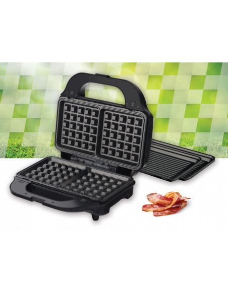 Sandwich maker Heinner SM-2H900BKS, placi detasabile