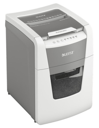 80110000,Distrugator automat documente Leitz IQ Small Office, 100 coli, P4, cross-cut (tip confeti), cos 34 litri, alb-gri, Leit