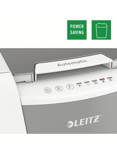 80110000,Distrugator automat documente Leitz IQ Small Office, 100 coli, P4, cross-cut (tip confeti), cos 34 litri, alb-gri, Leit
