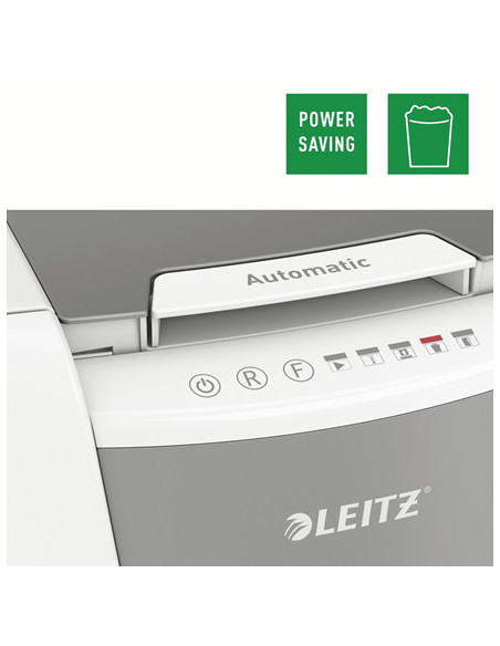 80110000,Distrugator automat documente Leitz IQ Small Office, 100 coli, P4, cross-cut (tip confeti), cos 34 litri, alb-gri, Leit