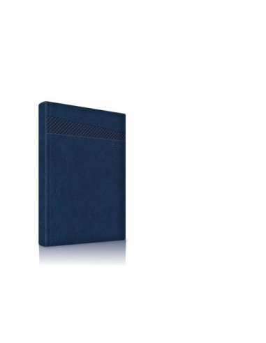 2024-9493860,Agenda datata ro A5, 352 pagini, coperta din piele sintetica, premium deluxe chiavenna, Albastru