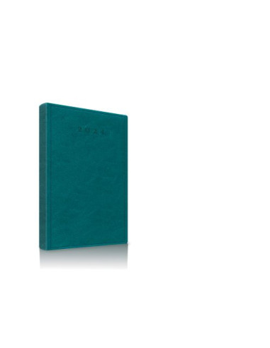 2024-9492850,Agenda datata roA5, 352 pagini, coperta buretata, culoare turcoaz 2024