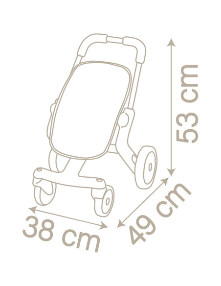 S7600251218,Carucior sport pentru papusi Smoby Baby Nurse Poussette Pop crem