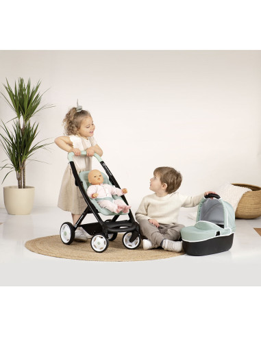 S7600253120,Carucior pentru papusi Smoby Maxi Cosi 3 in 1 albastru
