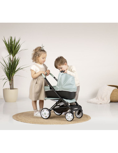 S7600253120,Carucior pentru papusi Smoby Maxi Cosi 3 in 1 albastru