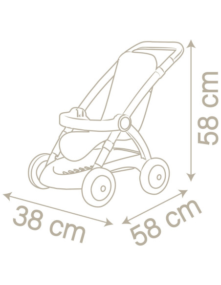 S7600254018,Carucior sport pentru papusi Smoby Baby Nurse Poussette crem
