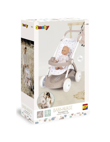 S7600254018,Carucior sport pentru papusi Smoby Baby Nurse Poussette crem