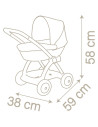 S7600254118,Carucior nou nascut pentru papusi Smoby Baby Nurse Landau crem