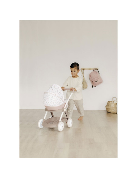 S7600254118,Carucior nou nascut pentru papusi Smoby Baby Nurse Landau crem