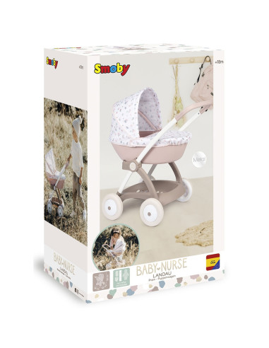S7600254118,Carucior nou nascut pentru papusi Smoby Baby Nurse Landau crem
