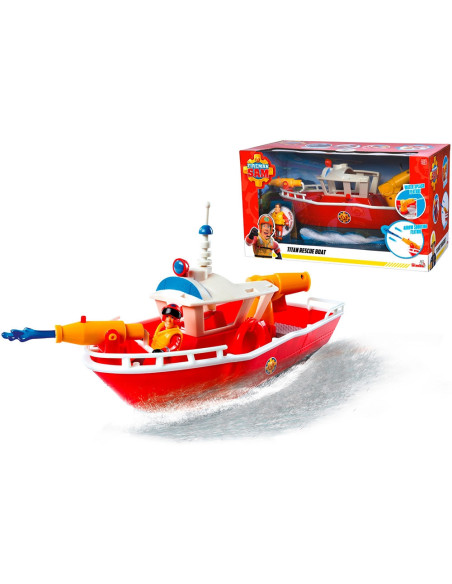 S109252580038,Barca Simba Fireman Sam Titan Fireboat 32 cm cu figurina si accesorii