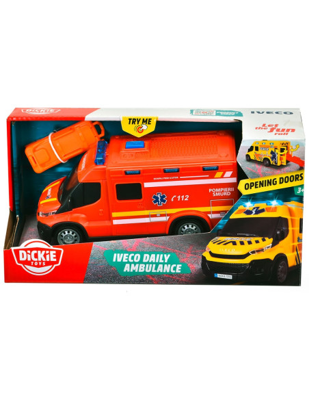 S203713014028,Masina ambulanta Dickie Toys Iveco Daily Ambulance 1:32 18 cm rosu