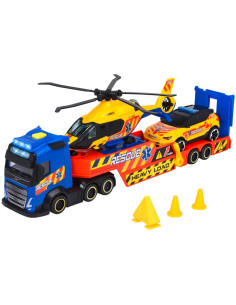 S203717005,Set Dickie Toys Rescue Transporter 40 cm cu camion, masina, elicopter si accesorii