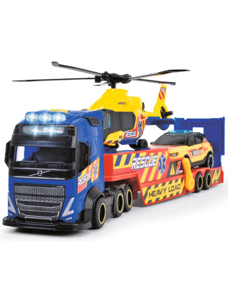 S203717005,Set Dickie Toys Rescue Transporter 40 cm cu camion, masina, elicopter si accesorii