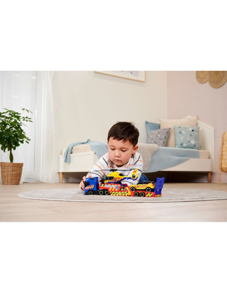 S203717005,Set Dickie Toys Rescue Transporter 40 cm cu camion, masina, elicopter si accesorii