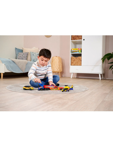 S203717005,Set Dickie Toys Rescue Transporter 40 cm cu camion, masina, elicopter si accesorii