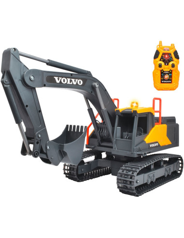 S203729018ONL,Excavator Dickie Toys Volvo Mining Excavator 60 cm cu telecomanda, lumini si sunete gri