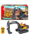 S203729018ONL,Excavator Dickie Toys Volvo Mining Excavator 60 cm cu telecomanda, lumini si sunete gri