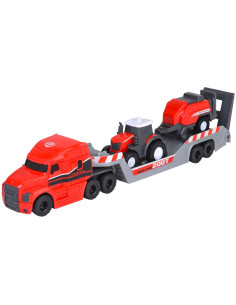 S203735004,Camion Dickie Toys Massey Ferguson Micro Farm Truck 32 cm cu tractor si presa de balotat