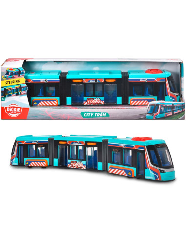 S203747016,Tramvai Dickie Toys Siemens City Tram 41,5 cm albastru