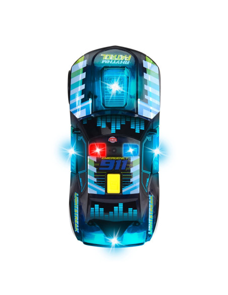 S203763008,Masina Dickie Toys Rhythm Patrol 20 cm negru cu lumini si sunete