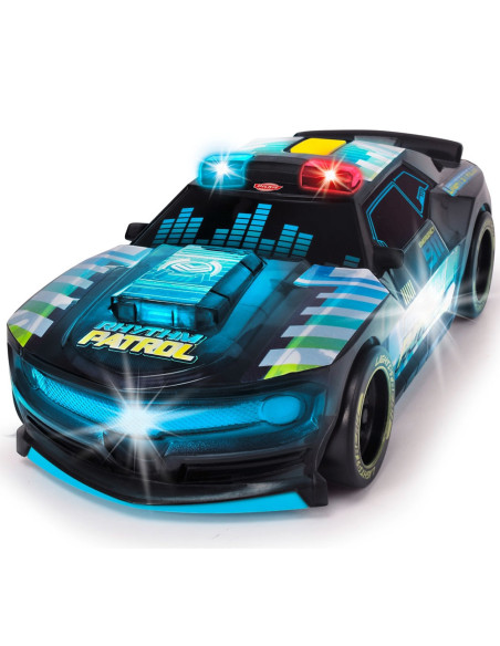 S203763008,Masina Dickie Toys Rhythm Patrol 20 cm negru cu lumini si sunete