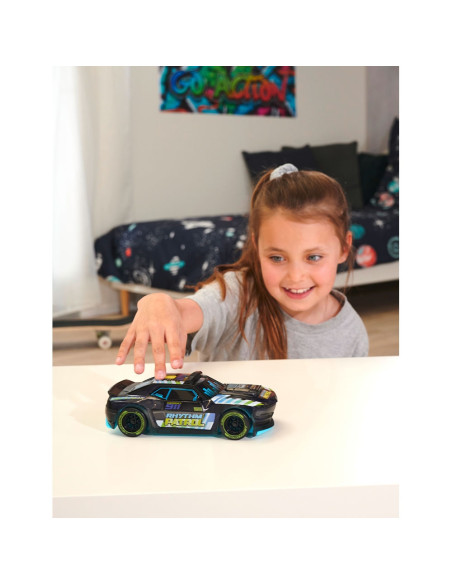 S203763008,Masina Dickie Toys Rhythm Patrol 20 cm negru cu lumini si sunete
