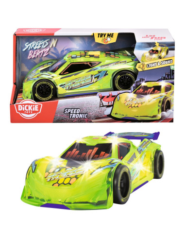 S203763009,Masina Dickie Toys Speed Tronic 20 cm verde cu lumini si sunete