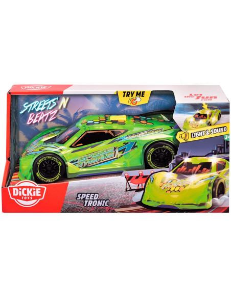 S203763009,Masina Dickie Toys Speed Tronic 20 cm verde cu lumini si sunete