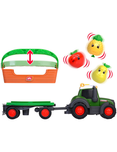 S204115006,Tractor Simba ABC Freddy Fruit Trailer 30 cm cu lumini, sunete si accesorii