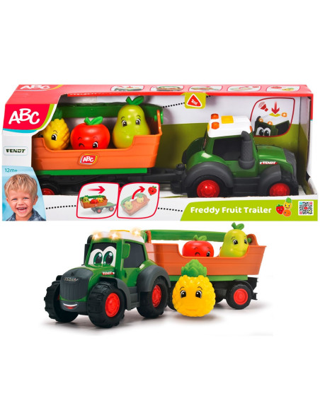 S204115006,Tractor Simba ABC Freddy Fruit Trailer 30 cm cu lumini, sunete si accesorii