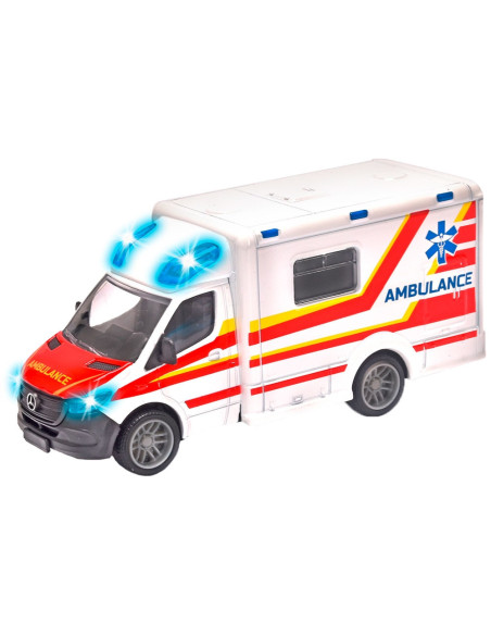 S213712001038,Masina ambulanta Majorette Mercedes-Benz Splinter cu lumini si sunete