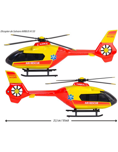 S213713002,Elicopter de salvare Majorette Airbus H135 cu lumini si sunete