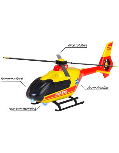 S213713002,Elicopter de salvare Majorette Airbus H135 cu lumini si sunete