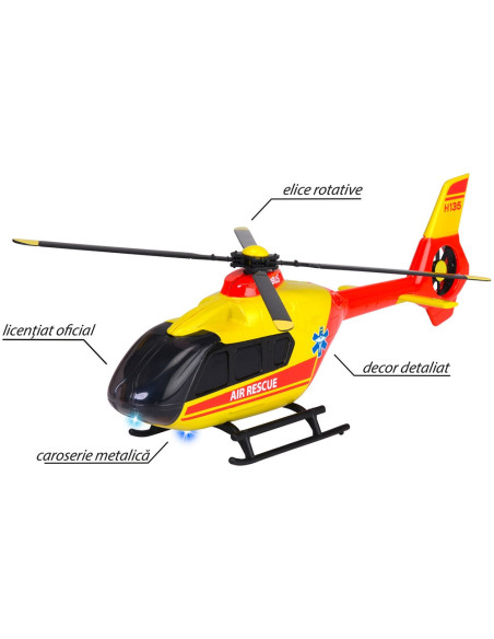 S213713002,Elicopter de salvare Majorette Airbus H135 cu lumini si sunete